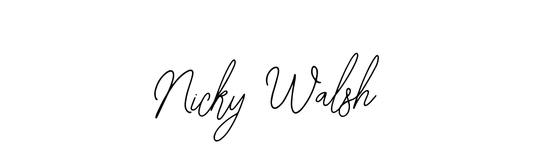 How to make Nicky Walsh name signature. Use Bearetta-2O07w style for creating short signs online. This is the latest handwritten sign. Nicky Walsh signature style 12 images and pictures png