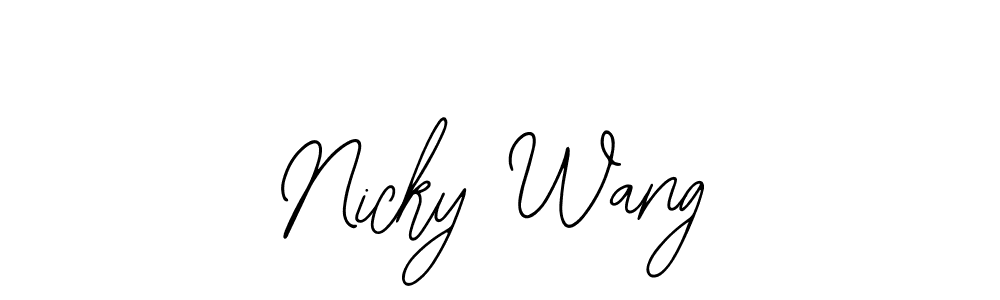 Best and Professional Signature Style for Nicky Wang. Bearetta-2O07w Best Signature Style Collection. Nicky Wang signature style 12 images and pictures png