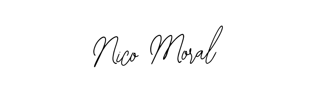 Use a signature maker to create a handwritten signature online. With this signature software, you can design (Bearetta-2O07w) your own signature for name Nico Moral. Nico Moral signature style 12 images and pictures png