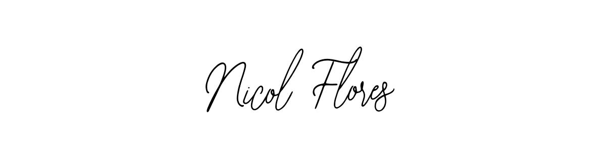 How to make Nicol Flores name signature. Use Bearetta-2O07w style for creating short signs online. This is the latest handwritten sign. Nicol Flores signature style 12 images and pictures png
