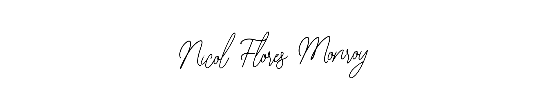 This is the best signature style for the Nicol Flores Monroy name. Also you like these signature font (Bearetta-2O07w). Mix name signature. Nicol Flores Monroy signature style 12 images and pictures png