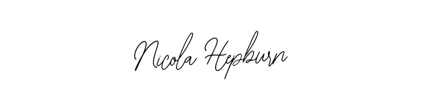 You should practise on your own different ways (Bearetta-2O07w) to write your name (Nicola Hepburn) in signature. don't let someone else do it for you. Nicola Hepburn signature style 12 images and pictures png