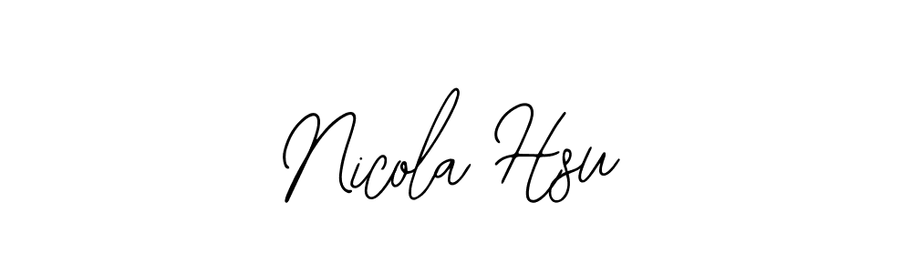 Similarly Bearetta-2O07w is the best handwritten signature design. Signature creator online .You can use it as an online autograph creator for name Nicola Hsu. Nicola Hsu signature style 12 images and pictures png