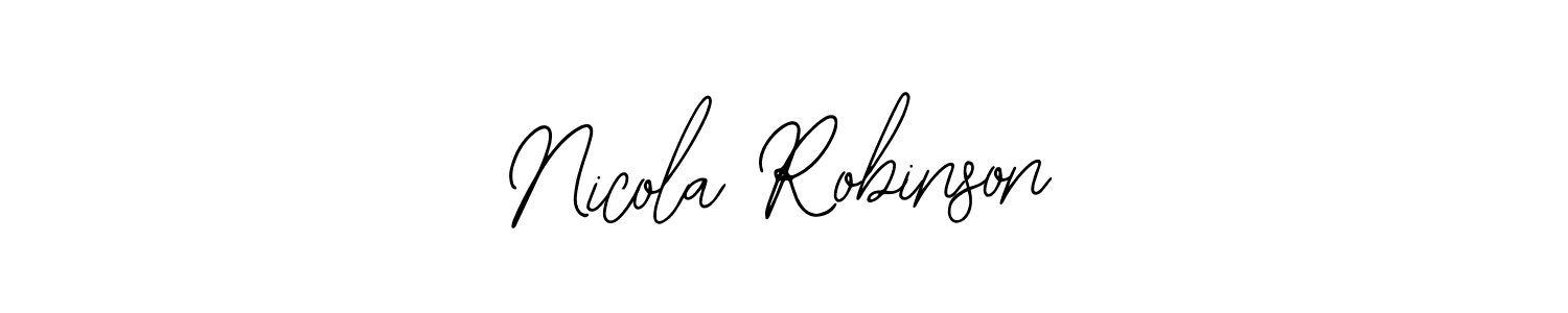 You should practise on your own different ways (Bearetta-2O07w) to write your name (Nicola Robinson) in signature. don't let someone else do it for you. Nicola Robinson signature style 12 images and pictures png