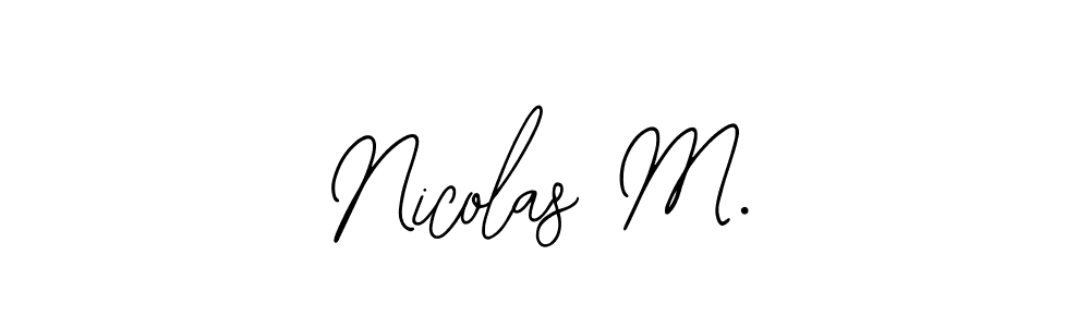 Make a short Nicolas M. signature style. Manage your documents anywhere anytime using Bearetta-2O07w. Create and add eSignatures, submit forms, share and send files easily. Nicolas M. signature style 12 images and pictures png