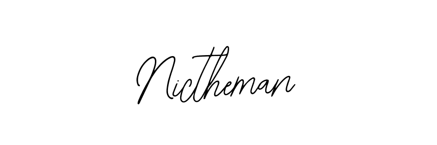 How to Draw Nictheman signature style? Bearetta-2O07w is a latest design signature styles for name Nictheman. Nictheman signature style 12 images and pictures png