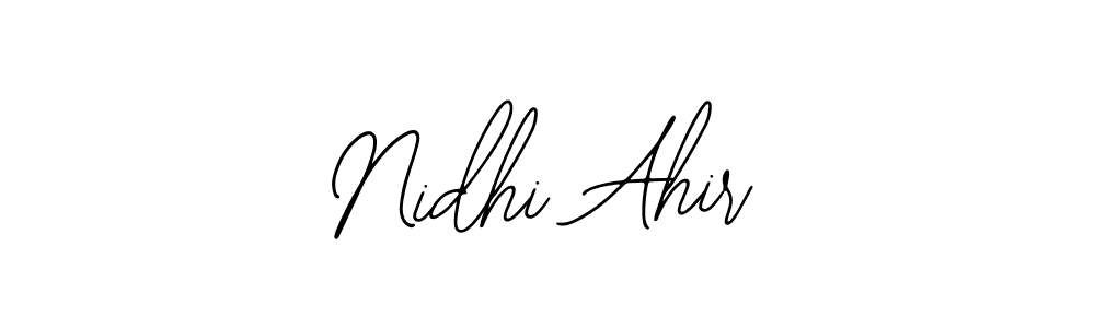 if you are searching for the best signature style for your name Nidhi Ahir. so please give up your signature search. here we have designed multiple signature styles  using Bearetta-2O07w. Nidhi Ahir signature style 12 images and pictures png