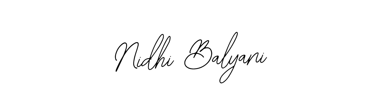 How to make Nidhi Balyani name signature. Use Bearetta-2O07w style for creating short signs online. This is the latest handwritten sign. Nidhi Balyani signature style 12 images and pictures png