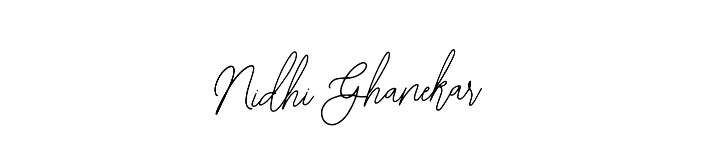 How to make Nidhi Ghanekar name signature. Use Bearetta-2O07w style for creating short signs online. This is the latest handwritten sign. Nidhi Ghanekar signature style 12 images and pictures png