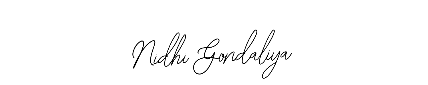 Design your own signature with our free online signature maker. With this signature software, you can create a handwritten (Bearetta-2O07w) signature for name Nidhi Gondaliya. Nidhi Gondaliya signature style 12 images and pictures png