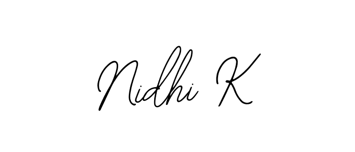 Also You can easily find your signature by using the search form. We will create Nidhi K name handwritten signature images for you free of cost using Bearetta-2O07w sign style. Nidhi K signature style 12 images and pictures png