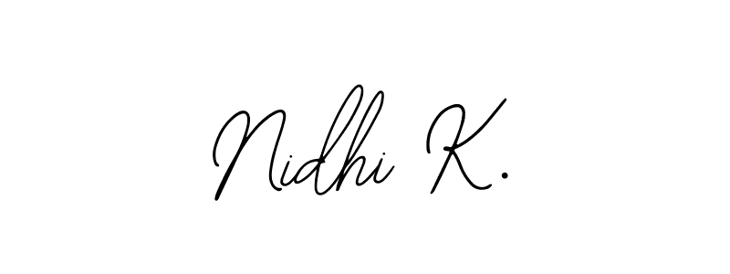 Use a signature maker to create a handwritten signature online. With this signature software, you can design (Bearetta-2O07w) your own signature for name Nidhi K.. Nidhi K. signature style 12 images and pictures png