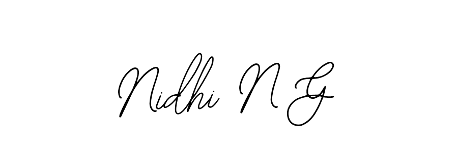 Also You can easily find your signature by using the search form. We will create Nidhi N G name handwritten signature images for you free of cost using Bearetta-2O07w sign style. Nidhi N G signature style 12 images and pictures png