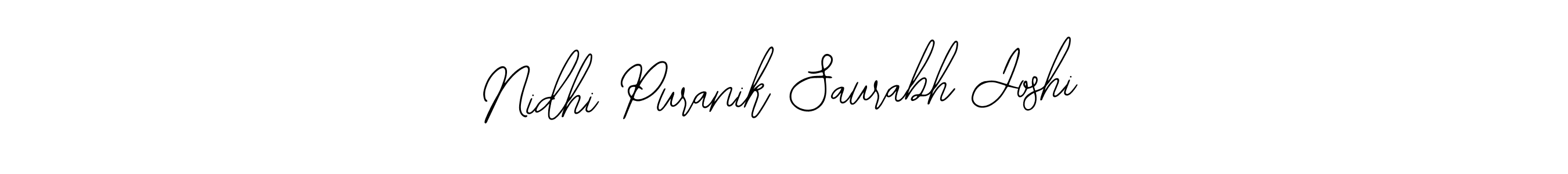 You should practise on your own different ways (Bearetta-2O07w) to write your name (Nidhi Puranik Saurabh Joshi) in signature. don't let someone else do it for you. Nidhi Puranik Saurabh Joshi signature style 12 images and pictures png