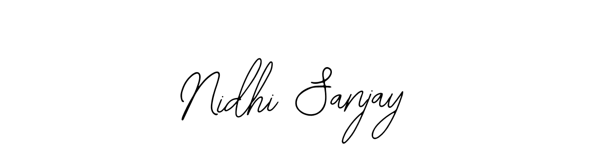 How to make Nidhi Sanjay name signature. Use Bearetta-2O07w style for creating short signs online. This is the latest handwritten sign. Nidhi Sanjay signature style 12 images and pictures png