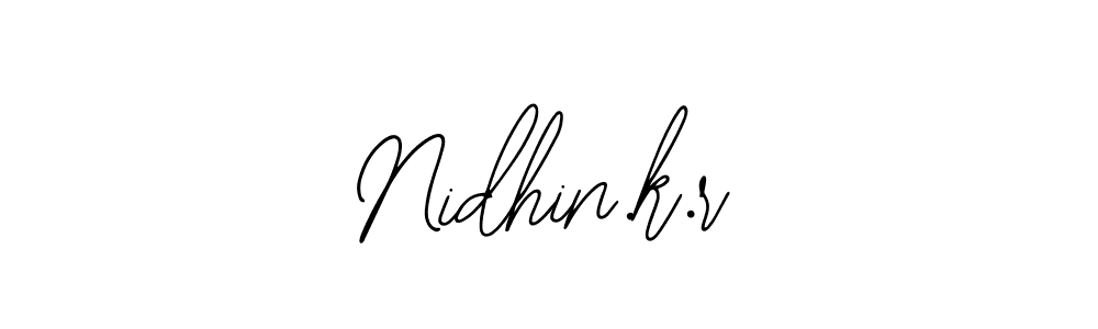 Similarly Bearetta-2O07w is the best handwritten signature design. Signature creator online .You can use it as an online autograph creator for name Nidhin.k.r. Nidhin.k.r signature style 12 images and pictures png