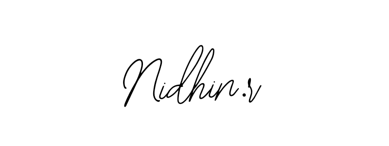 How to Draw Nidhin.r signature style? Bearetta-2O07w is a latest design signature styles for name Nidhin.r. Nidhin.r signature style 12 images and pictures png