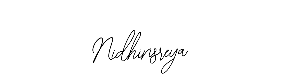 The best way (Bearetta-2O07w) to make a short signature is to pick only two or three words in your name. The name Nidhinsreya include a total of six letters. For converting this name. Nidhinsreya signature style 12 images and pictures png