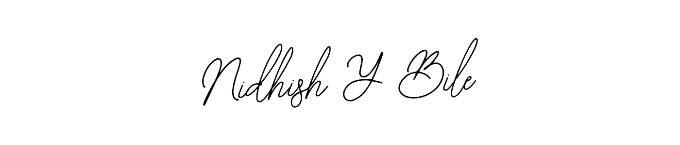 Make a beautiful signature design for name Nidhish Y Bile. Use this online signature maker to create a handwritten signature for free. Nidhish Y Bile signature style 12 images and pictures png