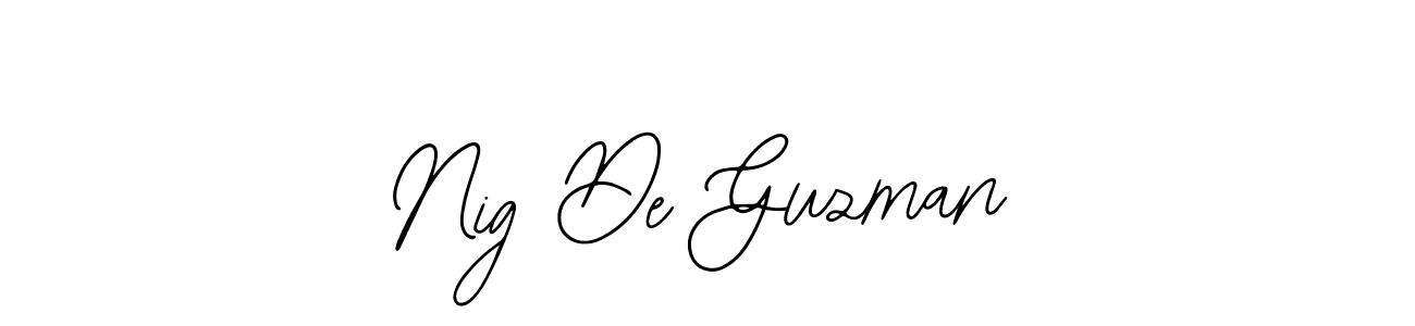 Similarly Bearetta-2O07w is the best handwritten signature design. Signature creator online .You can use it as an online autograph creator for name Nig De Guzman. Nig De Guzman signature style 12 images and pictures png