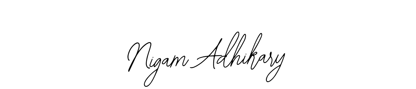 How to make Nigam Adhikary name signature. Use Bearetta-2O07w style for creating short signs online. This is the latest handwritten sign. Nigam Adhikary signature style 12 images and pictures png