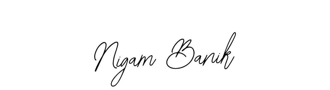 Use a signature maker to create a handwritten signature online. With this signature software, you can design (Bearetta-2O07w) your own signature for name Nigam Banik. Nigam Banik signature style 12 images and pictures png
