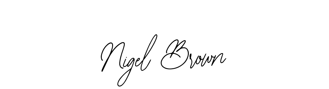 How to make Nigel Brown name signature. Use Bearetta-2O07w style for creating short signs online. This is the latest handwritten sign. Nigel Brown signature style 12 images and pictures png