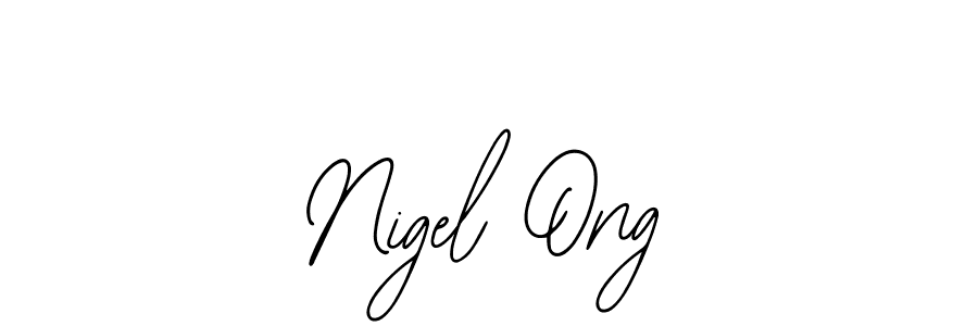 You should practise on your own different ways (Bearetta-2O07w) to write your name (Nigel Ong) in signature. don't let someone else do it for you. Nigel Ong signature style 12 images and pictures png