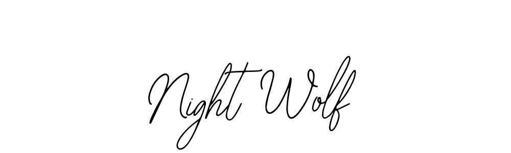 Use a signature maker to create a handwritten signature online. With this signature software, you can design (Bearetta-2O07w) your own signature for name Night Wolf. Night Wolf signature style 12 images and pictures png