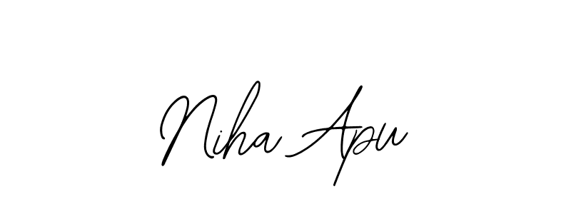 You should practise on your own different ways (Bearetta-2O07w) to write your name (Niha Apu) in signature. don't let someone else do it for you. Niha Apu signature style 12 images and pictures png