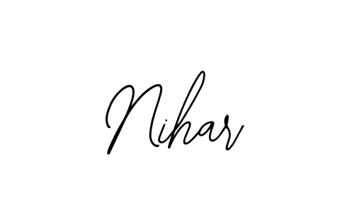 How to make Nihar name signature. Use Bearetta-2O07w style for creating short signs online. This is the latest handwritten sign. Nihar signature style 12 images and pictures png