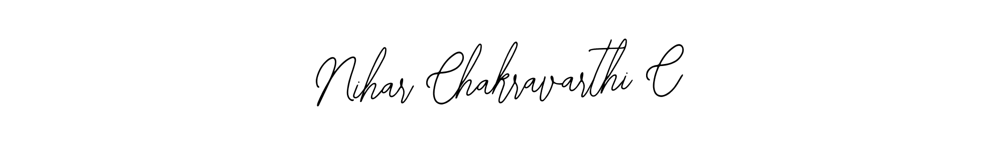 if you are searching for the best signature style for your name Nihar Chakravarthi C. so please give up your signature search. here we have designed multiple signature styles  using Bearetta-2O07w. Nihar Chakravarthi C signature style 12 images and pictures png