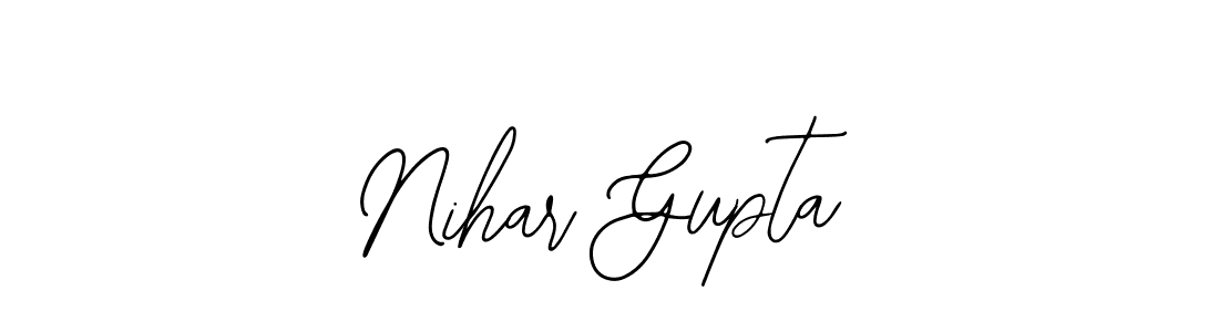 How to make Nihar Gupta name signature. Use Bearetta-2O07w style for creating short signs online. This is the latest handwritten sign. Nihar Gupta signature style 12 images and pictures png