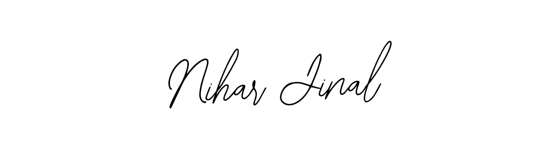 How to make Nihar Jinal name signature. Use Bearetta-2O07w style for creating short signs online. This is the latest handwritten sign. Nihar Jinal signature style 12 images and pictures png