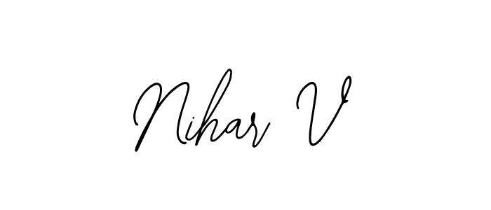 This is the best signature style for the Nihar V name. Also you like these signature font (Bearetta-2O07w). Mix name signature. Nihar V signature style 12 images and pictures png