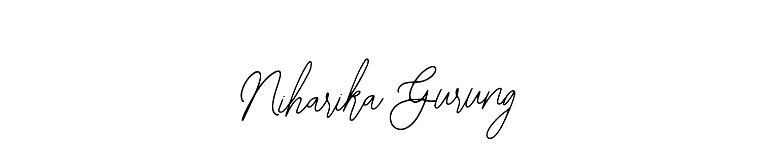 if you are searching for the best signature style for your name Niharika Gurung. so please give up your signature search. here we have designed multiple signature styles  using Bearetta-2O07w. Niharika Gurung signature style 12 images and pictures png