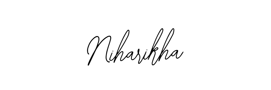 How to make Niharikha name signature. Use Bearetta-2O07w style for creating short signs online. This is the latest handwritten sign. Niharikha signature style 12 images and pictures png