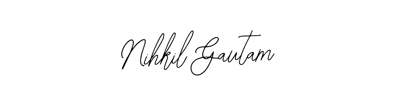 How to make Nihkil Gautam name signature. Use Bearetta-2O07w style for creating short signs online. This is the latest handwritten sign. Nihkil Gautam signature style 12 images and pictures png
