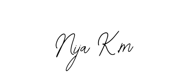 The best way (Bearetta-2O07w) to make a short signature is to pick only two or three words in your name. The name Nija K.m include a total of six letters. For converting this name. Nija K.m signature style 12 images and pictures png