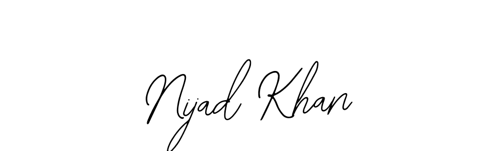 How to make Nijad Khan name signature. Use Bearetta-2O07w style for creating short signs online. This is the latest handwritten sign. Nijad Khan signature style 12 images and pictures png