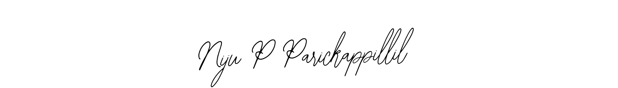 How to make Niju P Parickappillil name signature. Use Bearetta-2O07w style for creating short signs online. This is the latest handwritten sign. Niju P Parickappillil signature style 12 images and pictures png