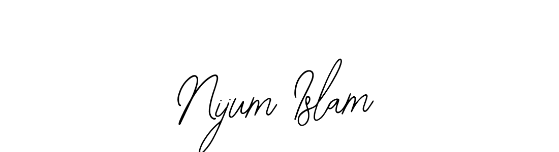 You should practise on your own different ways (Bearetta-2O07w) to write your name (Nijum Islam) in signature. don't let someone else do it for you. Nijum Islam signature style 12 images and pictures png