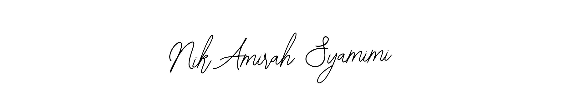 It looks lik you need a new signature style for name Nik Amirah Syamimi. Design unique handwritten (Bearetta-2O07w) signature with our free signature maker in just a few clicks. Nik Amirah Syamimi signature style 12 images and pictures png