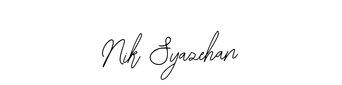 How to make Nik Syazehan signature? Bearetta-2O07w is a professional autograph style. Create handwritten signature for Nik Syazehan name. Nik Syazehan signature style 12 images and pictures png