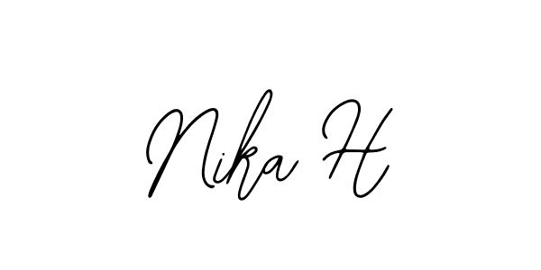 You should practise on your own different ways (Bearetta-2O07w) to write your name (Nika H) in signature. don't let someone else do it for you. Nika H signature style 12 images and pictures png
