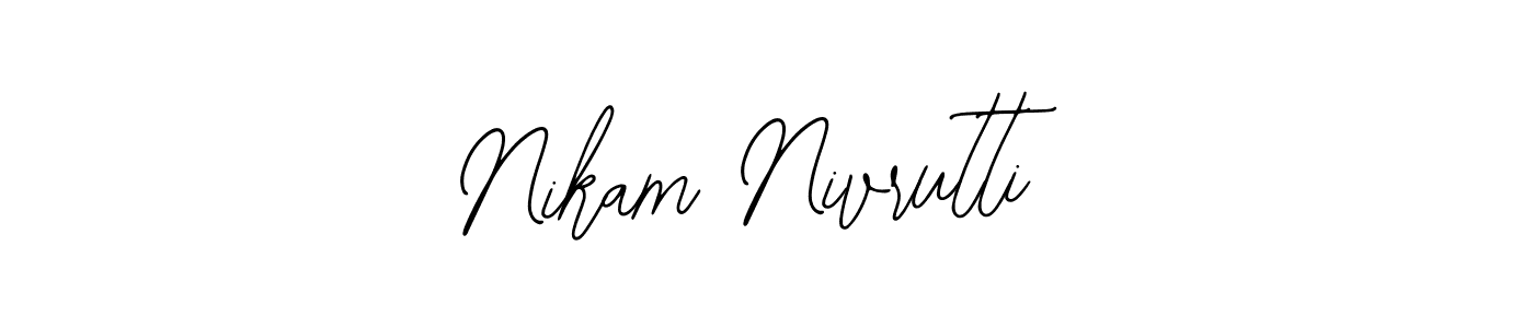 if you are searching for the best signature style for your name Nikam Nivrutti. so please give up your signature search. here we have designed multiple signature styles  using Bearetta-2O07w. Nikam Nivrutti signature style 12 images and pictures png