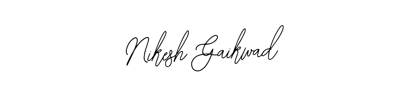 Bearetta-2O07w is a professional signature style that is perfect for those who want to add a touch of class to their signature. It is also a great choice for those who want to make their signature more unique. Get Nikesh Gaikwad name to fancy signature for free. Nikesh Gaikwad signature style 12 images and pictures png