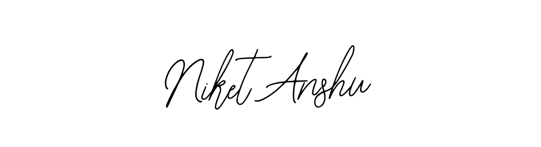 if you are searching for the best signature style for your name Niket Anshu. so please give up your signature search. here we have designed multiple signature styles  using Bearetta-2O07w. Niket Anshu signature style 12 images and pictures png
