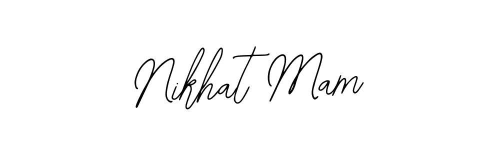 You should practise on your own different ways (Bearetta-2O07w) to write your name (Nikhat Mam) in signature. don't let someone else do it for you. Nikhat Mam signature style 12 images and pictures png