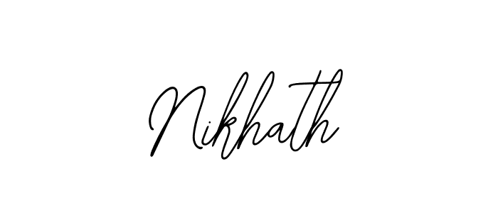 You should practise on your own different ways (Bearetta-2O07w) to write your name (Nikhath) in signature. don't let someone else do it for you. Nikhath signature style 12 images and pictures png